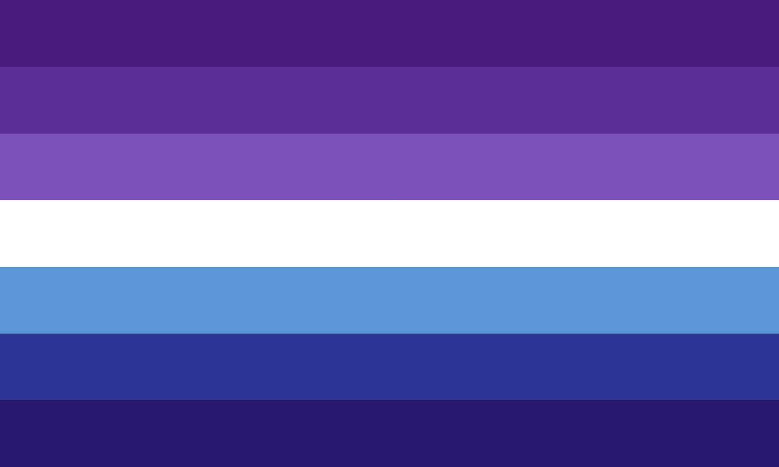 7-stripe version of the new purple blue gay man flag