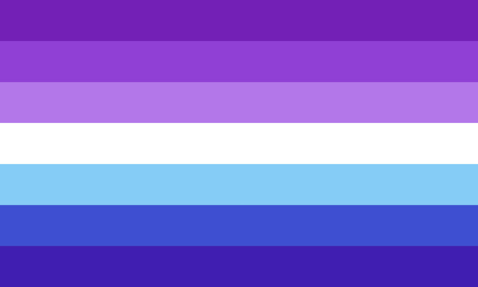 7-stripe version of the new purple blue gay man flag